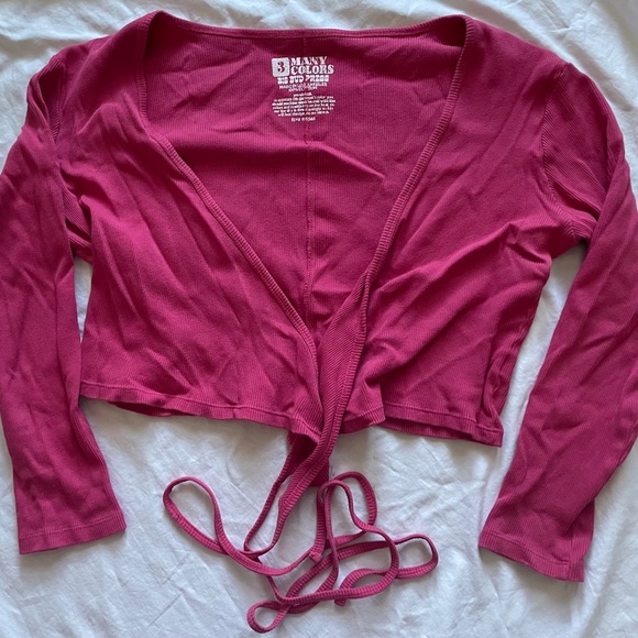 Big Bud Press Hot Pink Wrap Top - Picture 1 of 5